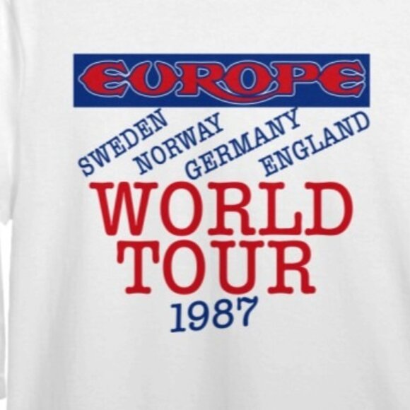 Europe The Final Countdown 1987 Rock Band World Tour Fan Gift 2 Sided T-Shirt 90 - Picture 3 of 6